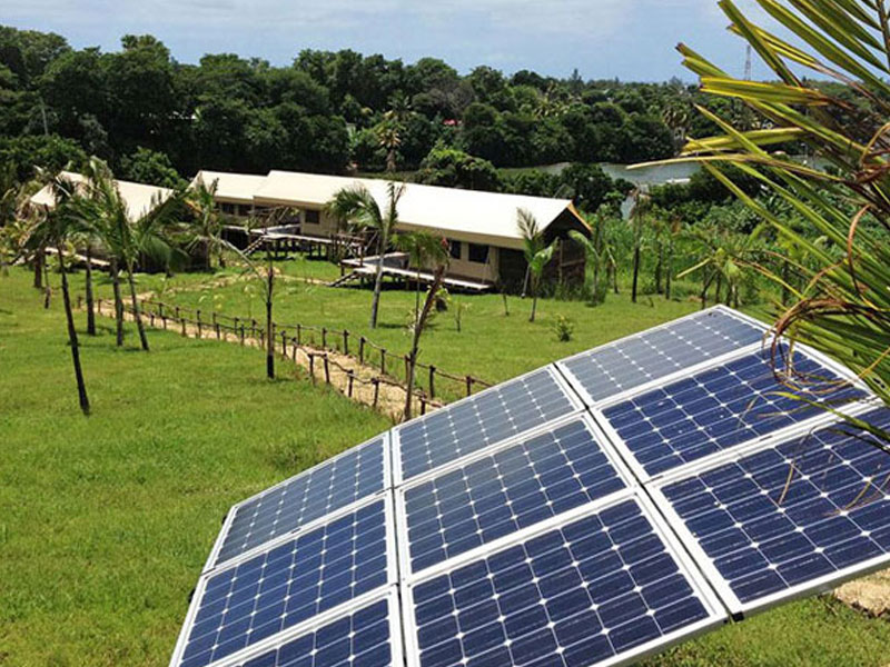mauritius Otentic Eco Tent Experience utilise des panneaux solaires pour produire de l'énergie
