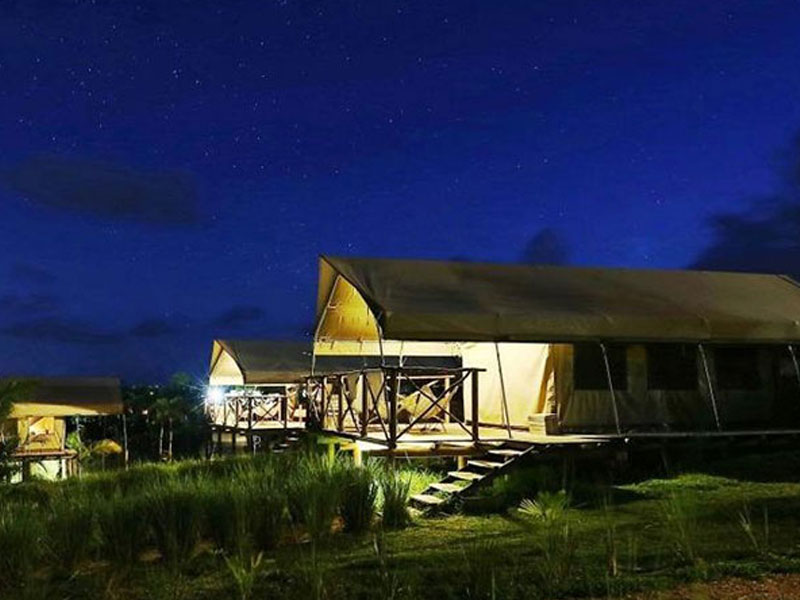 Otentic eco tent experience Mauritius night ambiance